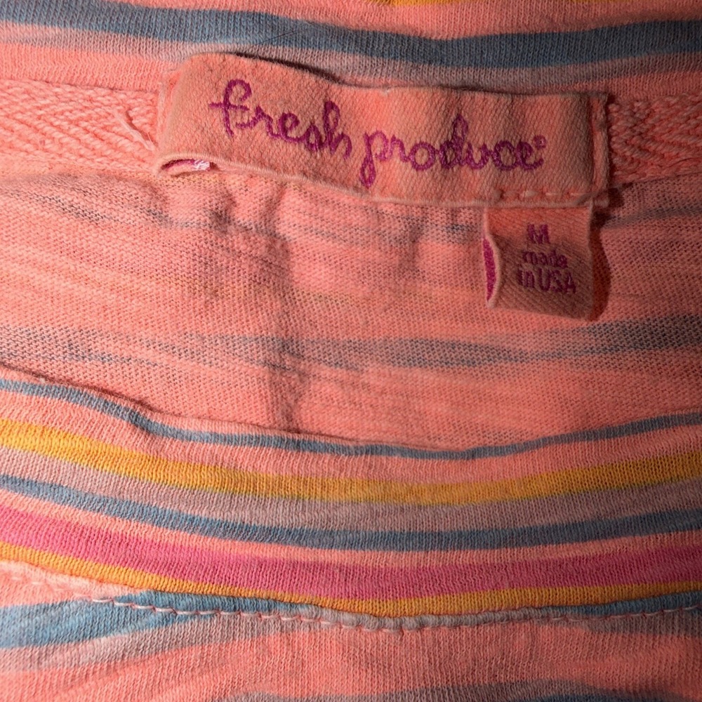 Fresh Produce Striped Top Size Medium High Low Curved Hem - Picture 4 of 6